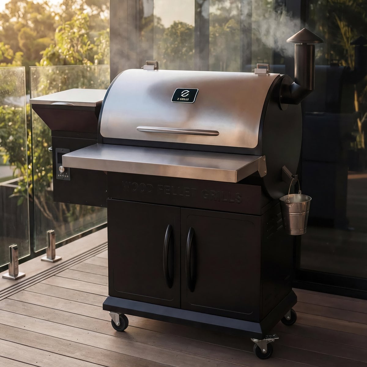 Z Grills 700 series with stainless steel front bench