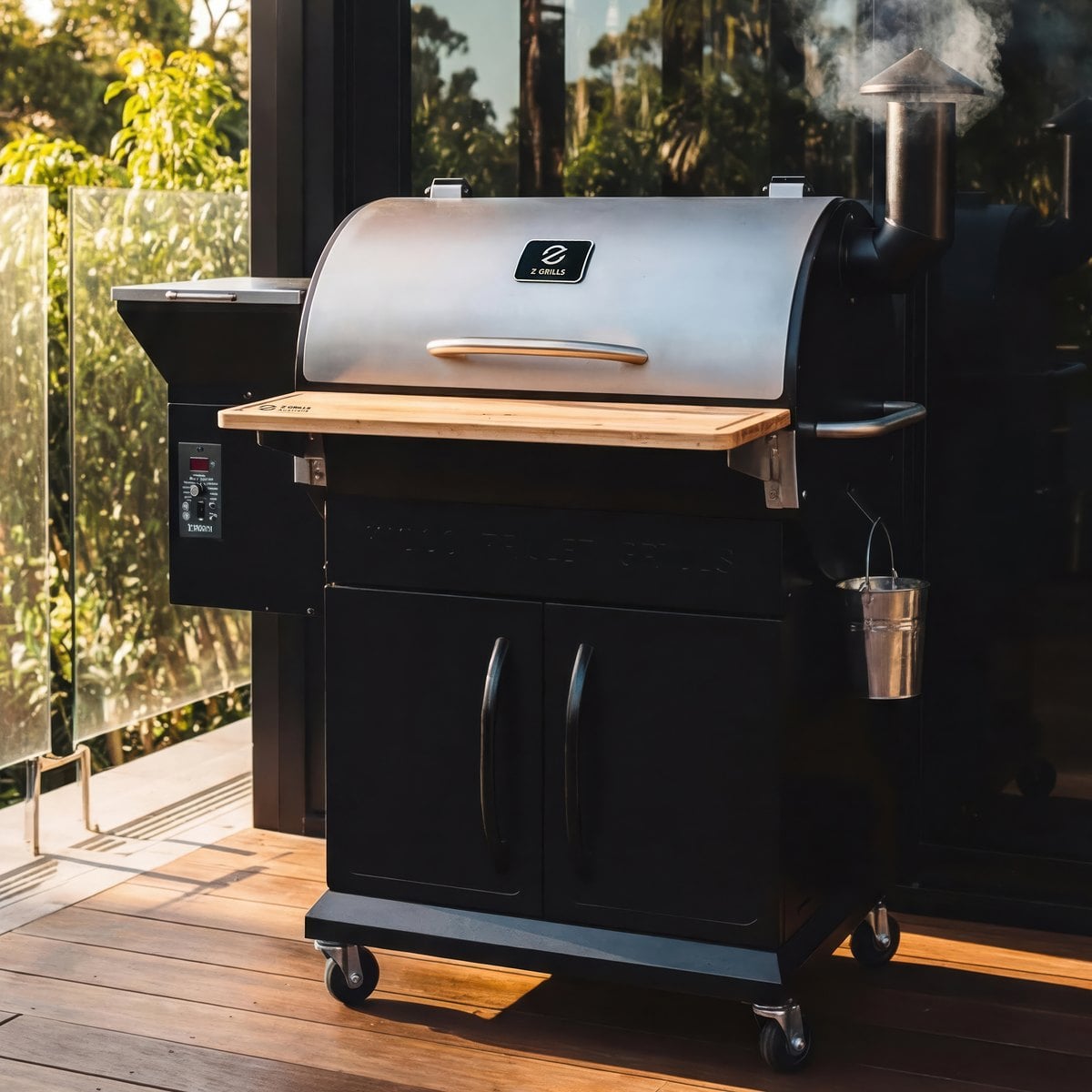 Z Grills 700 series with wood front bench