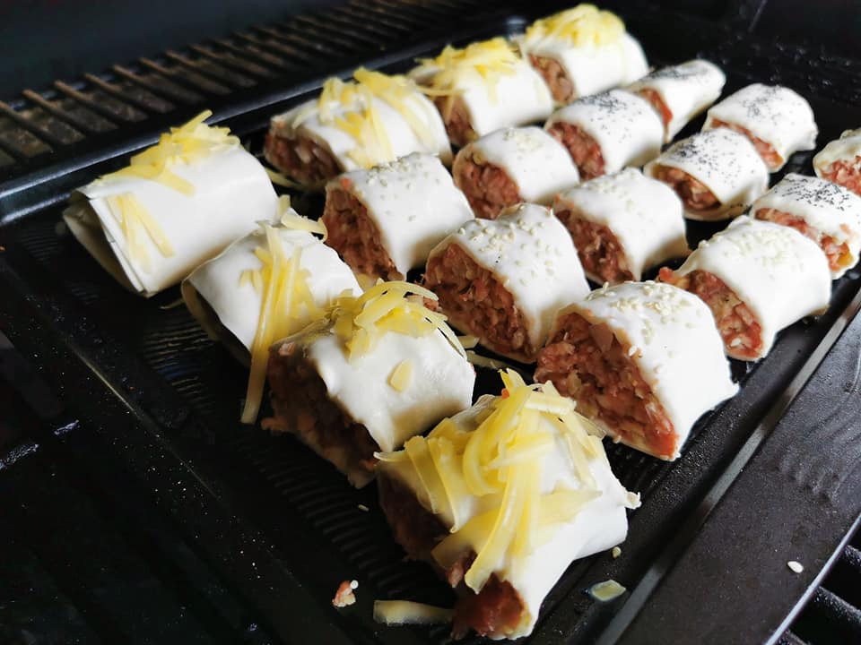 Z Grills Pellet Smoker Beef, Cheese and Bacon sausage rolls - 3