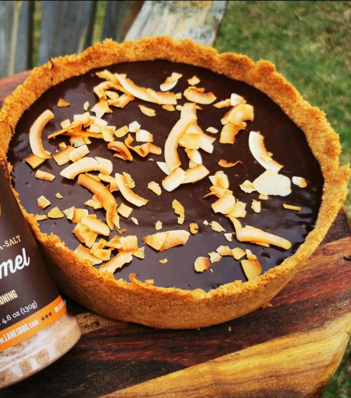 Coconut-and-Chocolate-Tart-pellet-smoker-Z-Grills-Australia