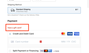 Gift Card Usage