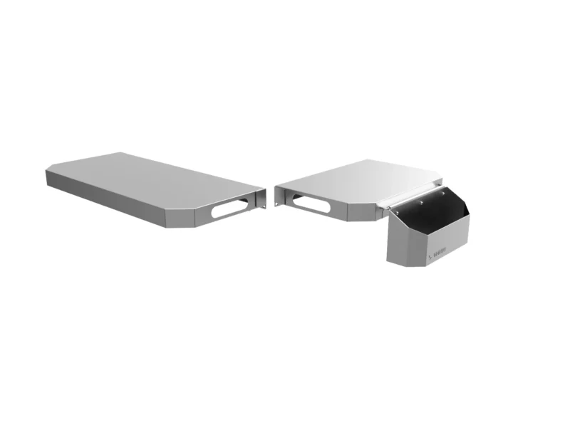 Trimal S1 Bench Kit with stainless steel front bench, side bench, condiment bucket and rounded end-panel cut-outs